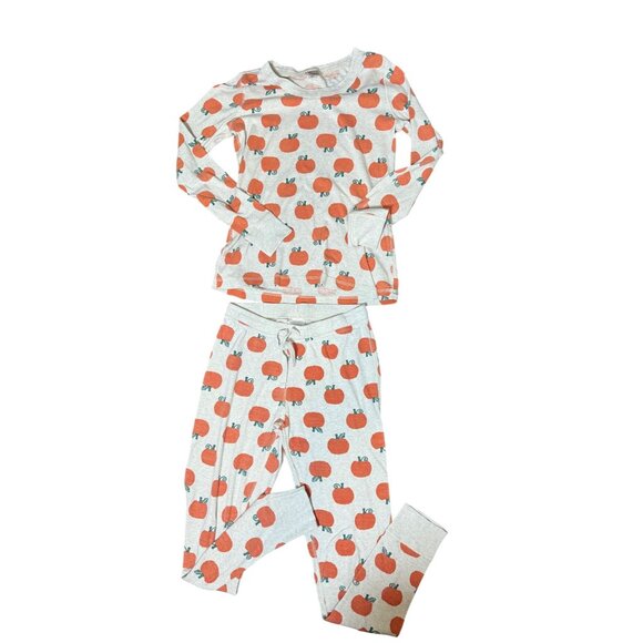 Hanna Andersson Pajama‎ Set Small – Organic Cotton Pumpkin Print Fall Halloween - Picture 2 of 5